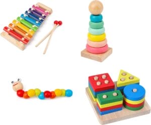 Houten set van 4 Educatie Speelgoed